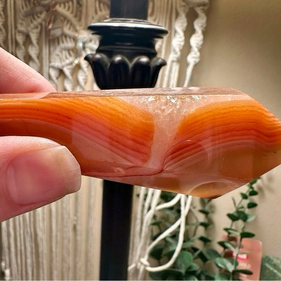 Natural Polished Carnelian Crystal Wand With Metal Stand - Picture 8 of 15